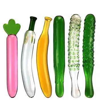 VaHppy Фруктовый мастурбатор для женщин и девочек, секс-игрушки, фаллоимитаторы, искусственный пенис, 300 г, 24,5*3,2 см, стекло с гранулами, огурец, банан