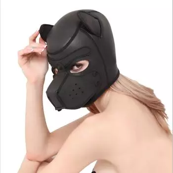 VaHppy капюшоны для собак, 10 цветов, ПУ + резиновая маска с открытыми глазами, съемные секс-игрушки для пар, косплей L