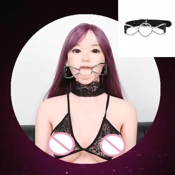 VaHppy Кляп Кольцо из нержавеющей стали в форме бабочки S/M/L PU Регулируемая длина SM Парные игры Альтернатива Захватывающее принудительное открытие S