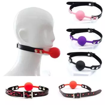 VaHppy Mouth Ball Yoke 4 см 80 г Силиконовые твердые слюни Игры для пар Секс-игрушки SM БДСМ Товары для взрослых PU Бондаж оральный секс