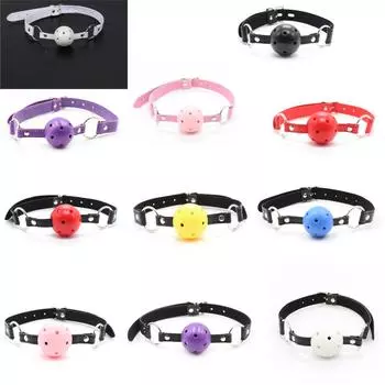 VaHppy Мяч для рта, 10 цветов, полый с отверстием, пускает слюни, игры для пар, секс-игрушки SM, БДСМ, товары для взрослых, диаметр ПУ 4,5 см, 53 г, 63 см