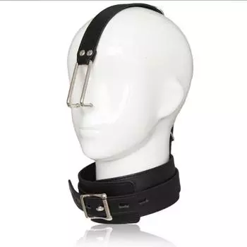 VaHppy Nose hook Collar PU Stainless steel Adjustable SM BDSM stuff Adult games Sex toys Couple flirting Binding