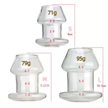 VaHppy Стеклянная трубка для заглядывания внутрь влагалища Полые бокалы для вина Прозрачные два конца ведут к S/M/L SM БДСМ Секс-игрушки Товары для взрослых M