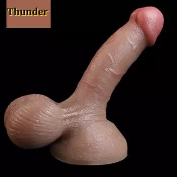 VaHppy Жидкий силиконовый дилдо 3,8 см Высокий уровень имитации С яичками Открытая головка Без крайней плоти Секс-игрушки для девочек Мастурбаторы Присоска