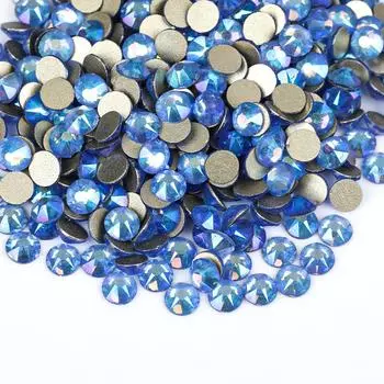 Вэй Чэнь, восемь больших и восемь маленьких имитаций австрийских плоскодонных цветных бриллиантов Ab, маникюрные бриллианты, аксессуары для стеклянных чехлов для мобильных телефонов своими руками SS16 (diameter 3.8~ 4.0mm) 1440 pieces светло-синий