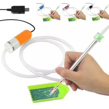 Вакуумная алмазная художественная ручка, электрический инструмент для размещения алмазов, без воска, с питанием от USB, вакуумная алмазная художественная ручка для самостоятельного алмазного искусства