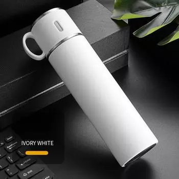 Вакуумная чашка 420/500 мл с герметичной крышкой Съемная насадка Бутылка для воды из нержавеющей стали Бутылка для воды с противоскользящим дном и изоляцией 550ML чёрный