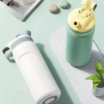 Вакуумная чашка большой емкости из нержавеющей стали 316, простая студенческая двойная соломинка, чашка для питья, портативный спортивный чайник на открытом воздухе 800-1000ml