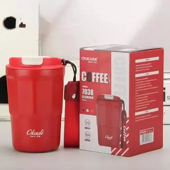 Вакуумная чашка для кофе с внутренним вкладышем из нержавеющей стали 316, переносная чашка для воды с веревочной изоляцией 380ml чёрный