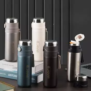 Вакуумная чашка из нержавеющей стали 304, деловая мужская и женская чашка для воды, уличный дорожный чайник, портативная портативная чашка для тушеного чая 500ml белый