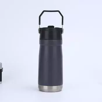 Вакуумная чашка из нержавеющей стали 304, уличный портативный спортивный чайник, двухслойный вакуумный чайник большой емкости 650ml чёрный