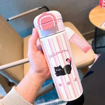 Вакуумная фляга из нержавеющей стали 316 Двухслойная вакуумная чашка Портативная термокружка для путешествий розовый