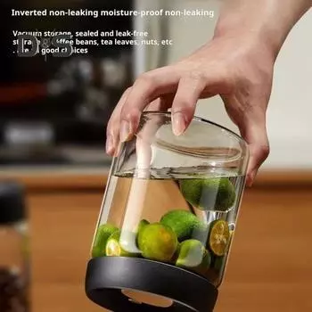 Вакуумная герметичная банка для кофейных зерен, герметичный контейнер для хранения продуктов, прозрачные стеклянные банки для дома, влагонепроницаемый резервуар для вытяжки воздуха 500ML