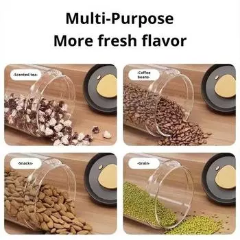 Вакуумная герметичная банка для кофейных зерен, герметичный контейнер для хранения продуктов, прозрачные стеклянные банки для дома, влагонепроницаемый резервуар для вытяжки воздуха 500ML