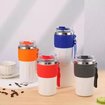 Вакуумная кофейная чашка из нержавеющей стали 316, портативная ручка для офиса на открытом воздухе с открытой чашкой для питья одной кнопкой. 400-500ml