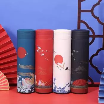 Вакуумная колба в китайском стиле из нержавеющей стали 304 Подарочные чашки Групповая покупка Чашки для воды 500ml белый