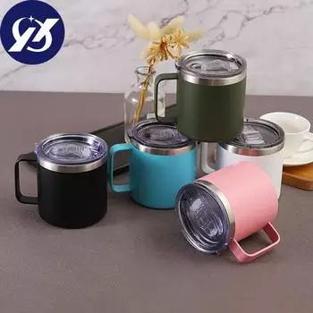 Вакуумная кружка 12 унций, термостойкая, герметичная, двухслойная, с крышкой, из нержавеющей стали, кружка для кофе, молока, воды, офисные принадлежности белый