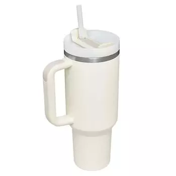 Вакуумная кружка 40 унций сверхбольшой емкости для крема с крышкой и трубочками для офиса, путешествий, школы