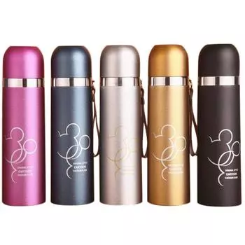 Вакуумная кружка из нержавеющей стали Cartoon 500 мл 7.5*7.5*26.5 серебряный