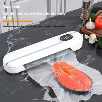 Вакуумная машина для запайки с цифровым дисплеем 2 режима запечатывания Plug-Play Простой в использовании автоматический вакуумный упаковщик Кухонный аксессуар US Plug белый