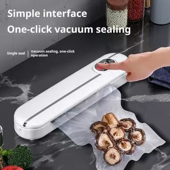 Вакуумная машина для запайки с цифровым дисплеем, функцией таймера, 2 режима запечатывания, вилка европейского стандарта, автоматический вакуумный упаковщик, кухонные принадлежности EU зелёный