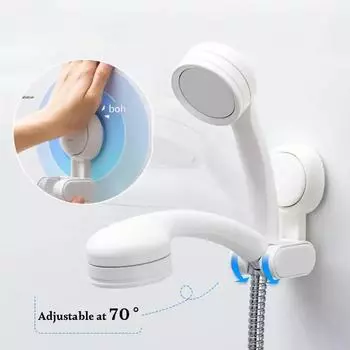 Вакуумная присоска, держатель для душевой насадки, кронштейн без сверления, регулируемая на 360 °, легкая разборка, подставка для душа в ванной комнате белый