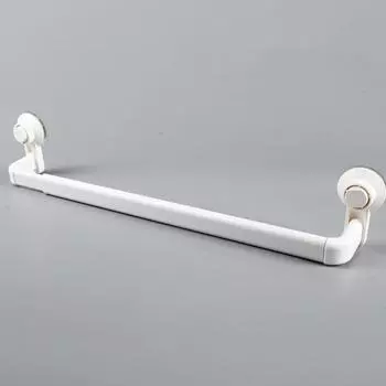 Вакуумная присоска для полотенец для туалета, вешалка для полотенец для ванной комнаты, не прокалывающая, выдвижная, 82–52 см, штанга для хранения полотенец чёрный