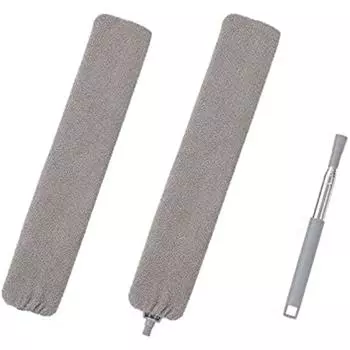 Вакуумная щетка с телескопическим стержнем из нержавеющей стали. Моющаяся бытовая тряпка из микрофибры для чистки мебели, пола, дивана и под кроватью. 43x16x3cm