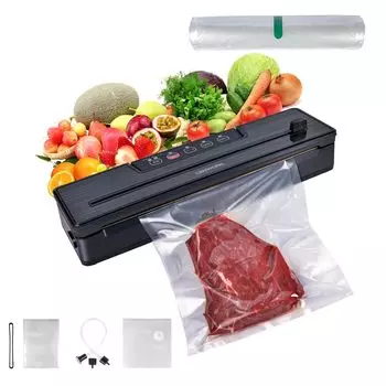 Вакуумная упаковка CENWOPAL 85000PA Мощный 6-в-1 пищевой запайщик с 5 специальными пакетами и рулонами, совместимый с сухой высокой простой в эксплуатации машиной,