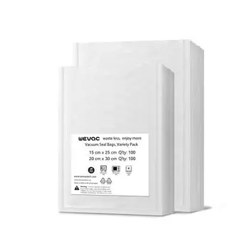 Вакуумная упаковка Wevac 15 x 25 20 x 30 100 Пакет Shinku Вакуумная упаковка для собак Низкотемпературная вакуумная упаковка Вакуумные пакеты для коммерческого домашнего использования, см,