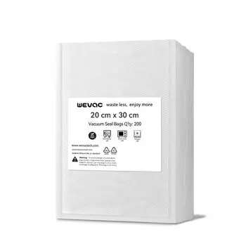 Вакуумная упаковка Wevac 20 x 200 Shinku Vacuum Easy to Dog Food Low Temperature Vacuum Packaging Vacuum For Commercial Home Use Bags, 30 см, Pieces, Pack,