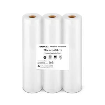 Вакуумная упаковка Wevac Вакуумная упаковка Приблизительно 28 см x 3 Вакуумная упаковка Замена Вакуум Свободно Легко Для Собачьего Корма Безопасен Низкотемпературный Вакуум
