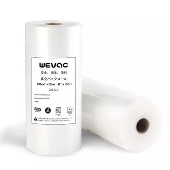 Вакуумная упаковка Wevac Вакуумная упаковка Примерно 20 см x 2 Вакуумная замена Вакуумная упаковка Свободно Легко для собачьего корма Безопасная низкотемпературная вакуумная упаковка