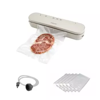 Вакуумная упаковка, впитывающая способность, удлинитель 30 см, обжимной контейнер, вакуумный низкий, для дома и бизнеса, простота эксплуатации, вакуумный упаковщик, серый мешок [модель 2024 года]