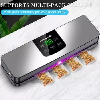 Вакуумная упаковочная машина с УФ-стерилизацией, цифровой дисплей, водонепроницаемый сенсорный экран, сильное всасывание