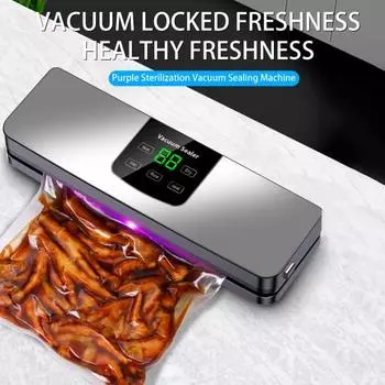 Вакуумная упаковочная машина с УФ-стерилизацией, цифровым дисплеем, мощной мощностью всасывания, водонепроницаемая, полностью автоматическая