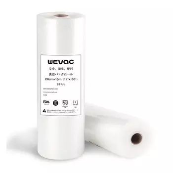 Вакуумная упаковочная машина Wevac YJS604cfm Применимый вакуумный упаковочный пакет Вакуумный упаковочный рулон 28 см x 15 м 2 шт. Вакуумный упаковочный сменный рулон Вакуумный