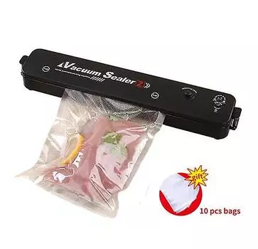Вакуумная запайочная машина, упаковочная машина, бесплатная 10 вакуумных пакетов, бытовая черная вакуумная упаковочная машина для пищевых продуктов