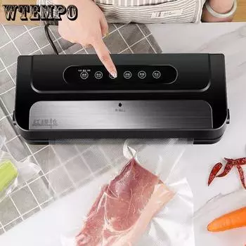 Вакуумная запечатывающая машина для сухой и влажной уборки двойного назначения. Небольшая бытовая машина для вакуумного сжатия. Коммерческая машина для упаковки пищевых продуктов. Удобная машина. чёрный