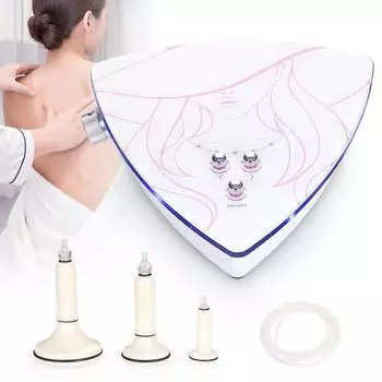 Вакуумные 3 шт. пластиковые чашки для пальцев, массажер для лица и тела, ритмический массажер для похудения, машина для подтяжки лица белый