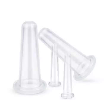 Вакуумные банки для массажа, силиконовые присоски, китайские присоски, банки для массажа лица, антицеллюлитные, против морщин розовый