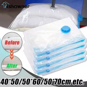 Вакуумные мешки для хранения одежды, одеяла, пуховика, органайзер для путешествий и дома, экономящий место в шкафу, вакуумный компрессионный мешок 40X50cm