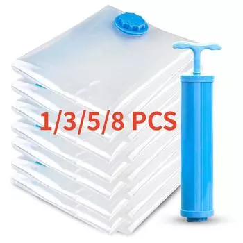 Вакуумные пакеты для хранения с клапаном, прозрачные складные сжатые дорожные пакеты-органайзеры для полотенец и одежды 40x60cm