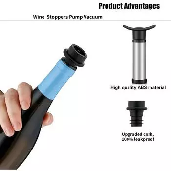 Вакуумные пробки Wine Saver, вакуумный насос Preserver Wine Saver, многоразовый укупорщик бутылок, сохраняет вино свежим, набор из 24 шт., черный