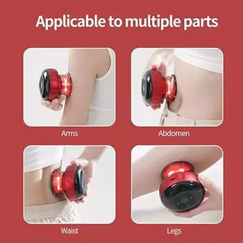 Вакуумный аппарат для удаления целлюлита 3 в 1, набор электрических банок, набор умных динамических банок, набор для терапии целлюлита, массажер для массажа Гуа Ша, инструмент для массажа Гуа Ша чёрный