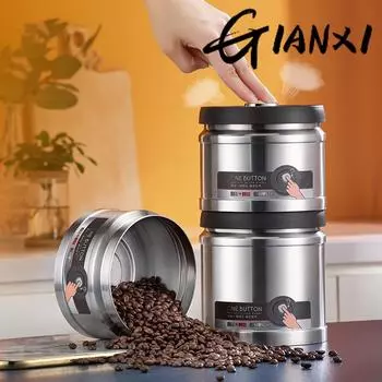 Вакуумный герметичный кувшин для кофе в зернах, герметичный контейнер из нержавеющей стали, кухонная банка для хранения пищевых зерен, конфет, банка для хранения свежести
