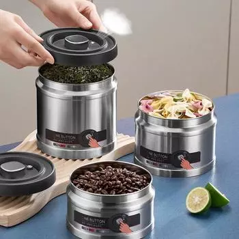 Вакуумный герметичный кувшин для кофе в зернах, герметичный контейнер из нержавеющей стали, кухонная банка для хранения пищевых зерен, конфет, банка для хранения свежести