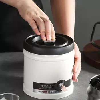 Вакуумный герметичный резервуар для кофейных зерен из нержавеющей стали, зерновой чайный орех для хранения, вакуумные герметичные герметичные банки, органайзер для кухонного хранения