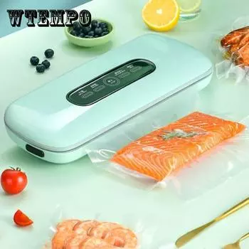 Вакуумный упаковщик Упаковочная машина для упаковки пищевых продуктов Сохраняет свежесть пластиковой запечатывающей машины Насосная маленькая бытовая автоматическая удобная запечатывающая машина зелёный
