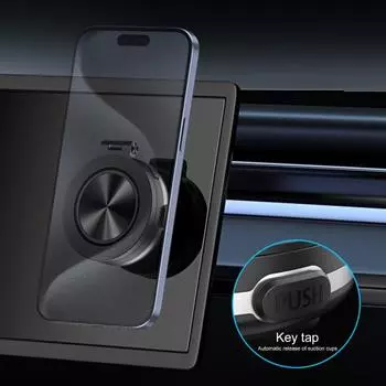 Вакуумный магнитный автомобильный держатель для телефона, вращающийся на 360 градусов, крепление для сотового телефона с сильным креплением